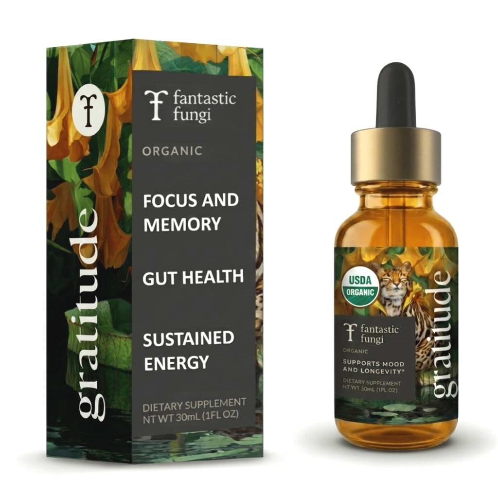Fantastic Fungi Pilzextrakt - 8-in-1 Bio-Komplexe Pilzergänzung mit Cordyceps, Reishi, Lion’s Mane, Chaga, Türkei Tail, Shiitake, Maitake & Tremella - Adaptogen Liquid Tincture, 1 fl oz