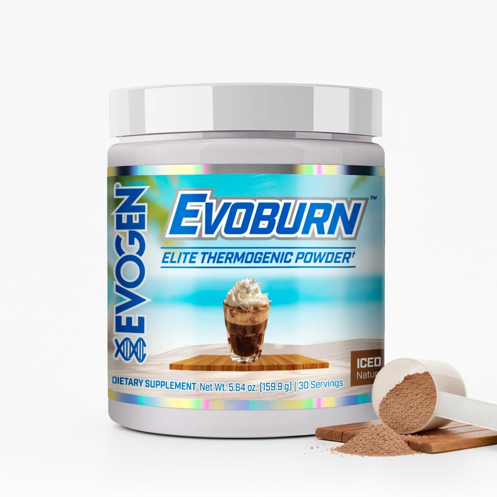Evogen Evoburn - Thermogener Fat Burner für Männer & Frauen | Energie, Fokus, & Appetit Kontrolle | Advanced Metabolism Booster Fat Burner Formel mit MitoBurn & Caffeine | Iced Mocha Kaffee | 30 Servierungen