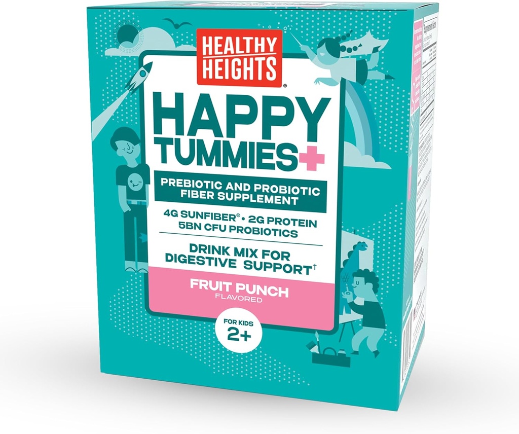 Gesunde Höhen Happy Tummies Prebiotic und Probiotic Fiber Supplement für Kinder Alter 2+