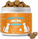 Haut- und Mantel Chews für Hunde - juckende Haut Hunde-Ergänzung Hot Spots Comfort und Shedding Allergy Joint Health mit Omega 3 Fischöl, EPA & DHA Fettsäuren, Bacon Flavor 100 Count Softs Treats