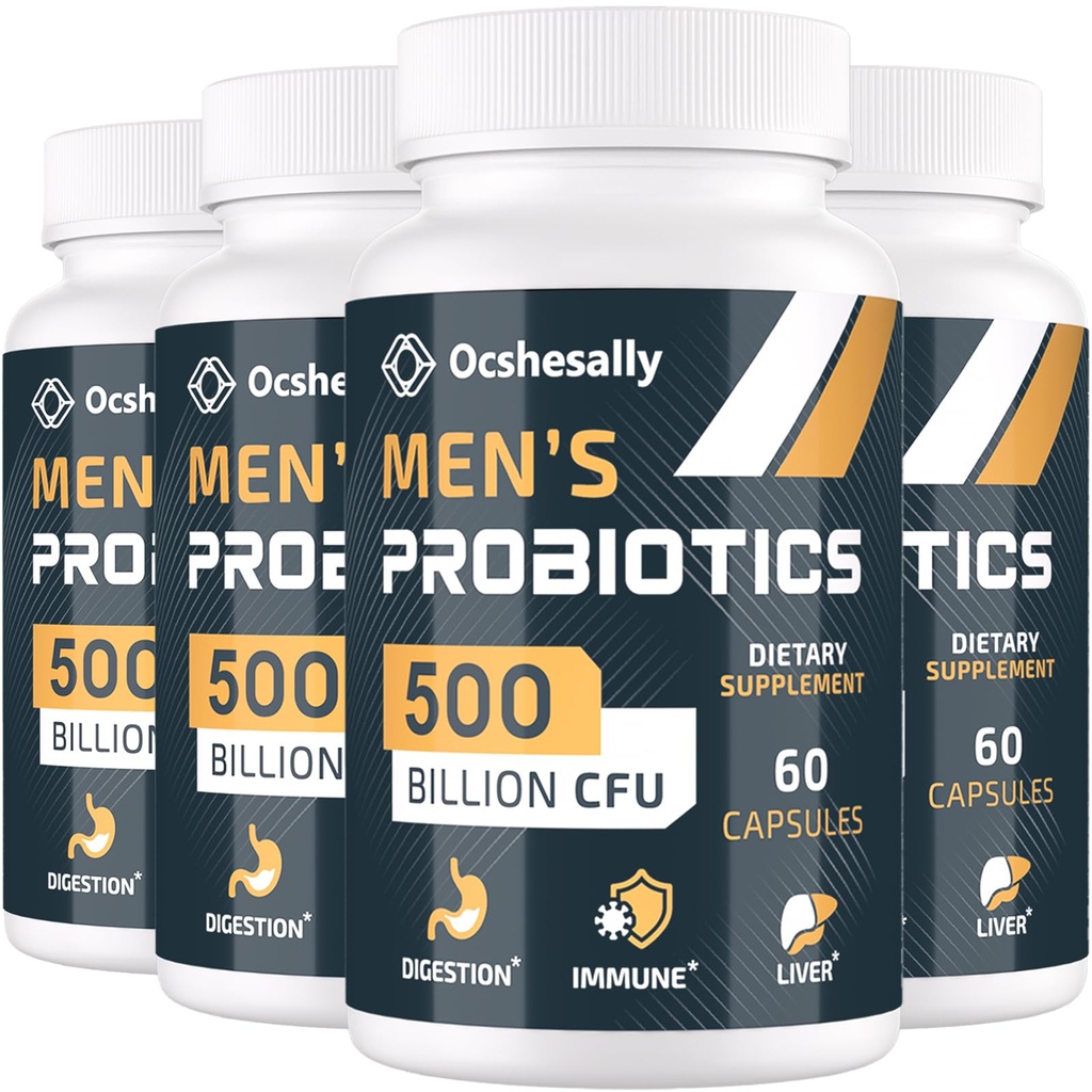 Probiotika für Männer, 500 Billion CFUs & 12 Strains Männer probiotisch, mit Kurkuma, Cranberry, Goji - Probiotika für Verdauungs-Gesundheit, Gut, Immune & Bloating, Prostata & Urinary Tract Health, 240 Capsule
