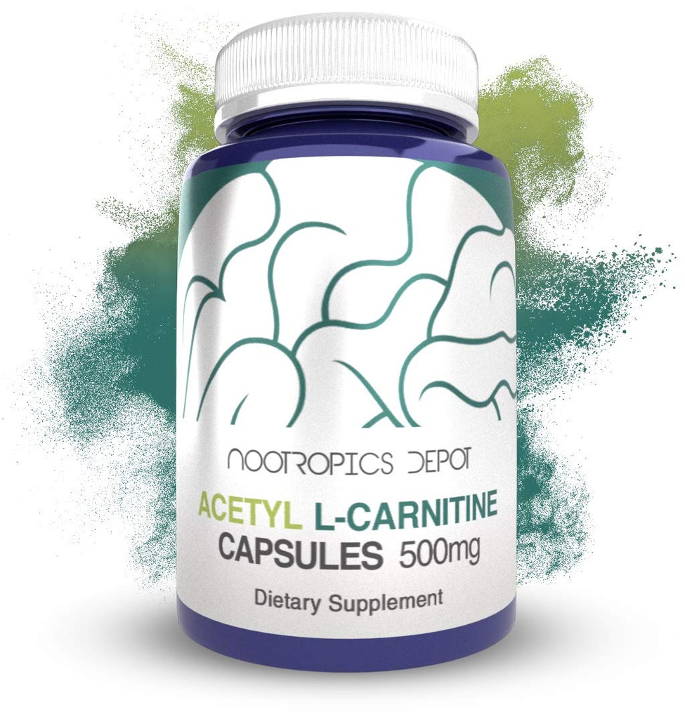 Nootropics Depot Acetyl L-Carnitin Kapseln | 500mg | 90 Count | HCL Form | Energieergänzung | Unterstützt Mitochondriale Funktion | ALCAR HCL