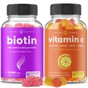 NutraChamps Biotin Gummi und (2-Pack) Vitamin C Gummis Bundle