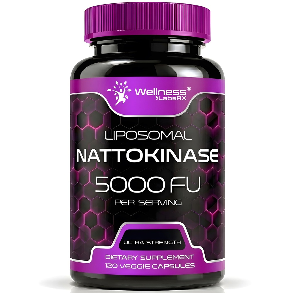 Nattokinase Supplement Capsules 5000 FU, Third-Party Tested Nattokinase – Enzyme aus Japanischer Natto – Daily Wellness Support – 120 Count (Pack von 1)