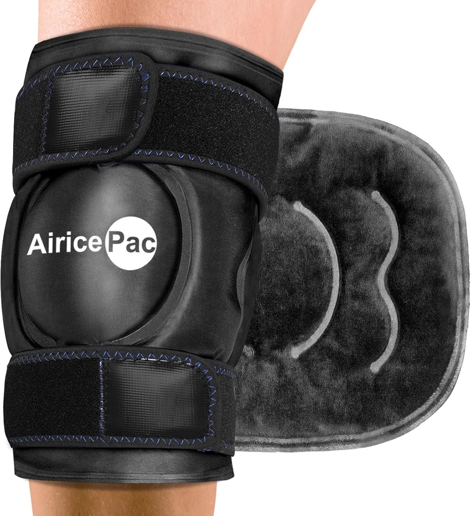 Ice Pack für Knieschmerzen Relief, Wiederverwendbare Gel-Eis-Schlag für Verletzungen, Schwellung, Knie-Ersatzchirurgie, Kaltkompresstherapie für Arthritis, Meniscus Tear und ACL, Schwarz