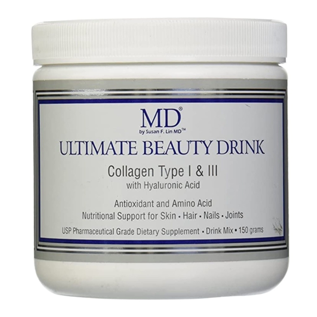 MD Ultimate Beauty Drink Powder CollagenTyp I & III | Collagen Nahrungsergänzung mit Antioxidantien | Bietet Ernährungsunterstützung für Haut, Haar, Nägel, Gelenke | 150 Gramm