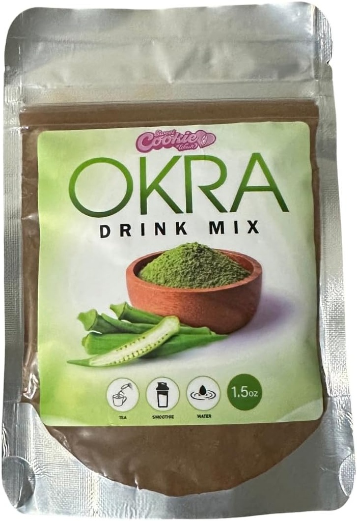 Cookie Wash Okra Ergänzung Getränk Mix - Okra Pulver für Tee & Feuchtigkeit 3oz