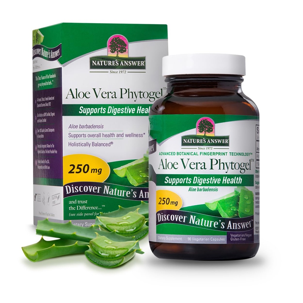 Die Aloe Vera Phytogel | unterstützt Verdauungsgesundheit | Vegan, Non-GMO | Veggie Kapseln 90Ct