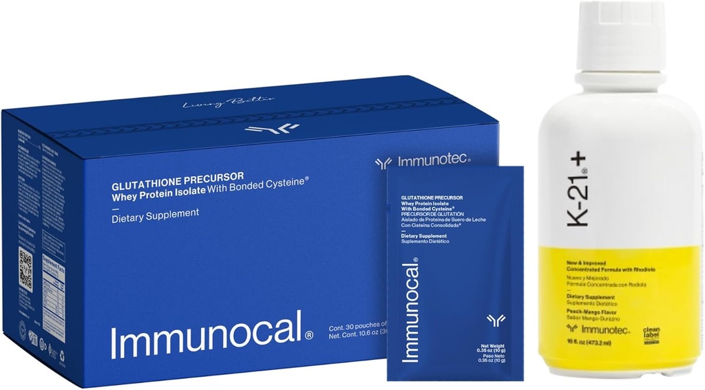 Immunocal Bundle mit K-21 - Gluthathione Precursor, Whey Protein Isolate & Herbal Adaptogen Blend mit Rhodiola Rhosea