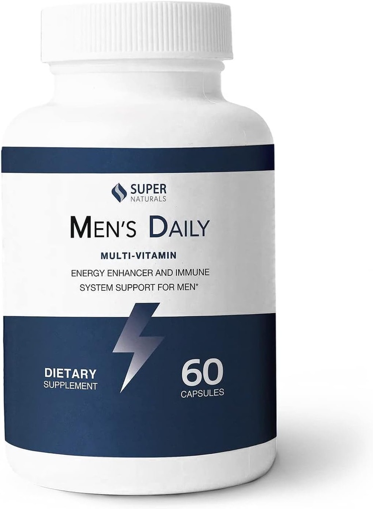 Super Naturals Men's Daily Multivitamin Energy Enhancer und Immunsystem Unterstützung für Männer (60 Kapseln, 30 Tage Versorgung)