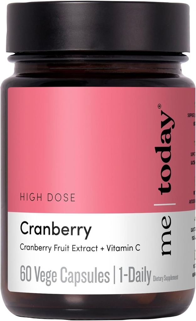 mich heute Cranberry 30.000mg mit Vitamin C – Urinary Tract Health Support, Immune Boost, Vegan Supplement– High Potency Cranberry Pills für Frauen und Männer, 60 Servietten