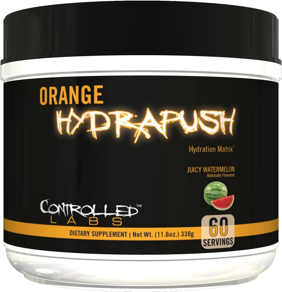 KONTROLLED LABS Orange HydraPush Elektrolytpulver, 60 Portionen - Advanced Sugar-Free Hydrating Recovery Drink Mix mit Kokosnusswasser & Taurine - Erhöhen Sie die Ausdauer (Watermelon)