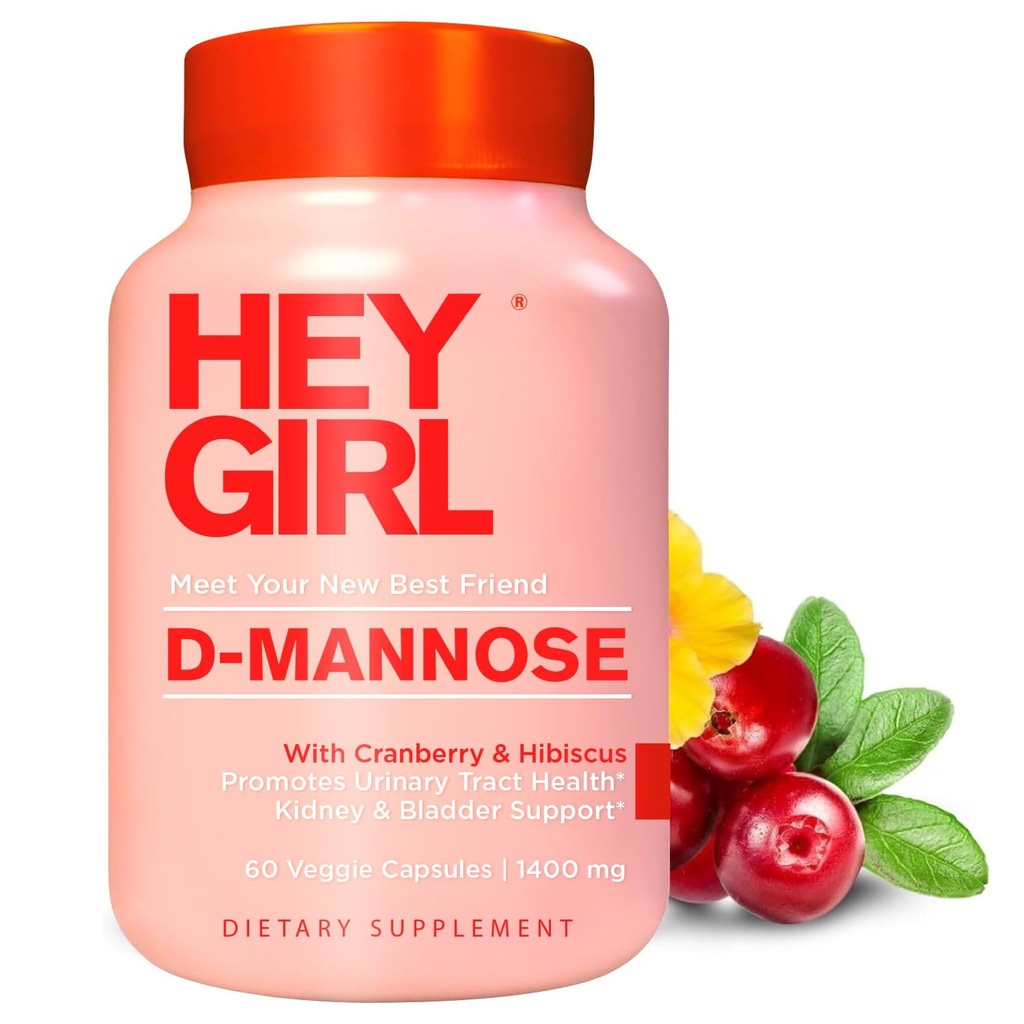 D Mannose Kapseln - Fast-Acting UTI Supplement - Saubere & Flush Verunreinigungen - mit natürlichen D-Mannose Pulver, Cranberry, Hibiscus & Dandelion - Alternative zu Cranberry für Damen, 60 Kapseln