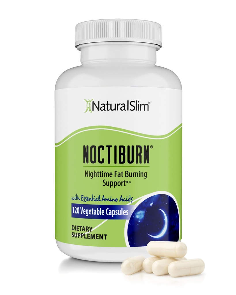 NaturalSlim Night Time Fat Burner für Damen und Herren - Noctiburn Overnight Fat Burning Supplements mit Essentials Amino Acid for Night Burn Metabolism Support - 120 Gemüsekapseln