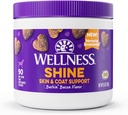 Wellness Barkin' Bacon Flavored Soft Chew Skin & Coat Ergänzungen für Hunde, 90 Zähler