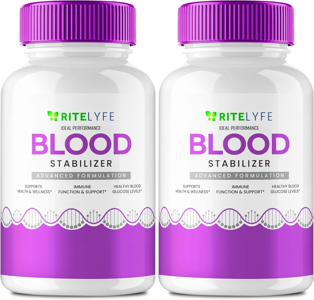 Ritelyfe Blutstabilisator Kapseln, Ritelyfe Unterstützung Ergänzung Pillen - Maximale Stärke, RitelyfeBloodStabilizer Gesundheit & Wellness Pillen, Ritelyfe Stabilizer Alle natürlichen Pillen Bewertungen (2 Packung)