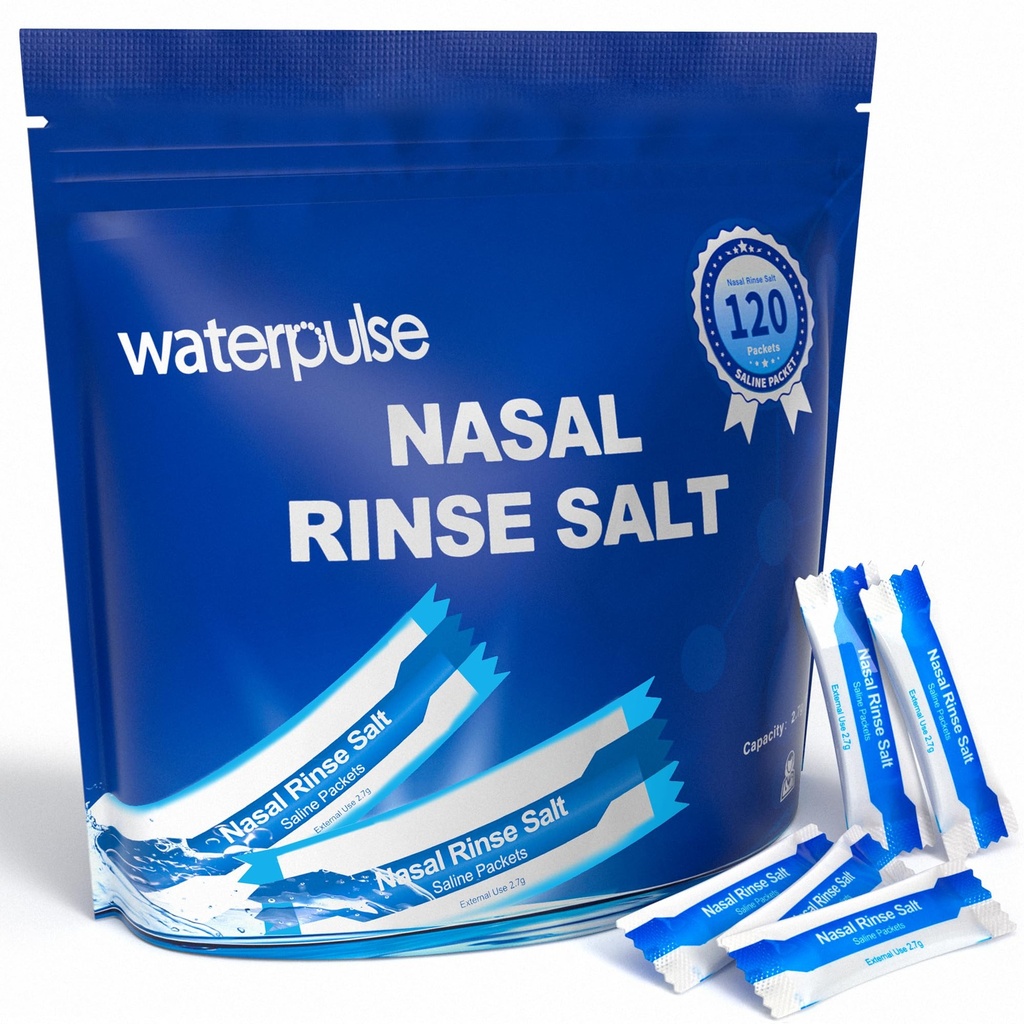 120 Saline Packets,Sinus Rinsing Packets für Neti Pots,Neti Pot Salt Packets Individuell Wrapped,Nasal Rinse Packets Neti Pot Salz für Nasal Bewässerungssystem,Nasal Wash Squeeze Bottle & Sinus Relief