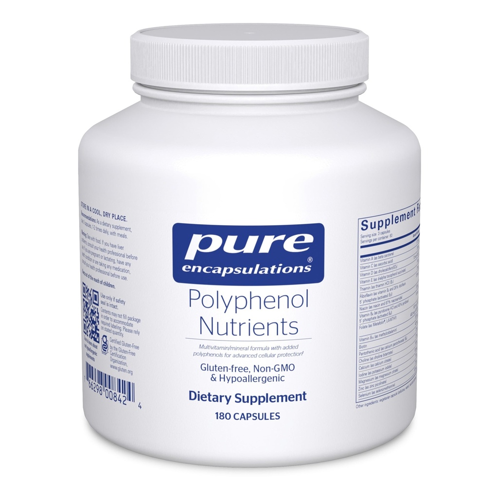 Reine Kapseln Polyphenol Nährstoffe | Hypoallergene Nährstoffe Dense Multivitamin/Mineral Formel | 180 Kapseln