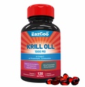Antarktis Krillöl 1000mg, Omega 3 Supplement,EPA, DHA, Phospholipide und Astaxanthin- 120 Softgels