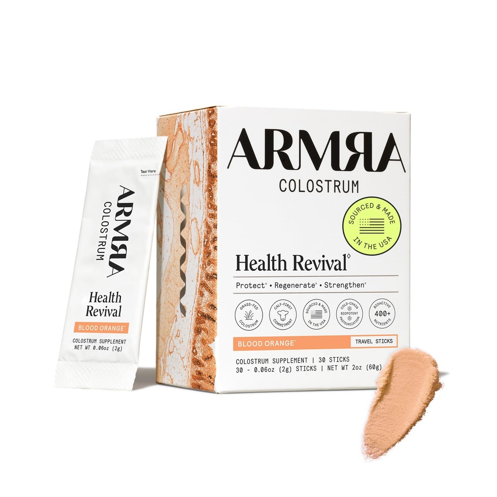 ARMRA ColostrumTM Pulver | Blut Orange | Gut Gesundheit & Bloating | Haut & Haar | Immunität | Keto, Gluten & Fat-Free | 30 Servicings