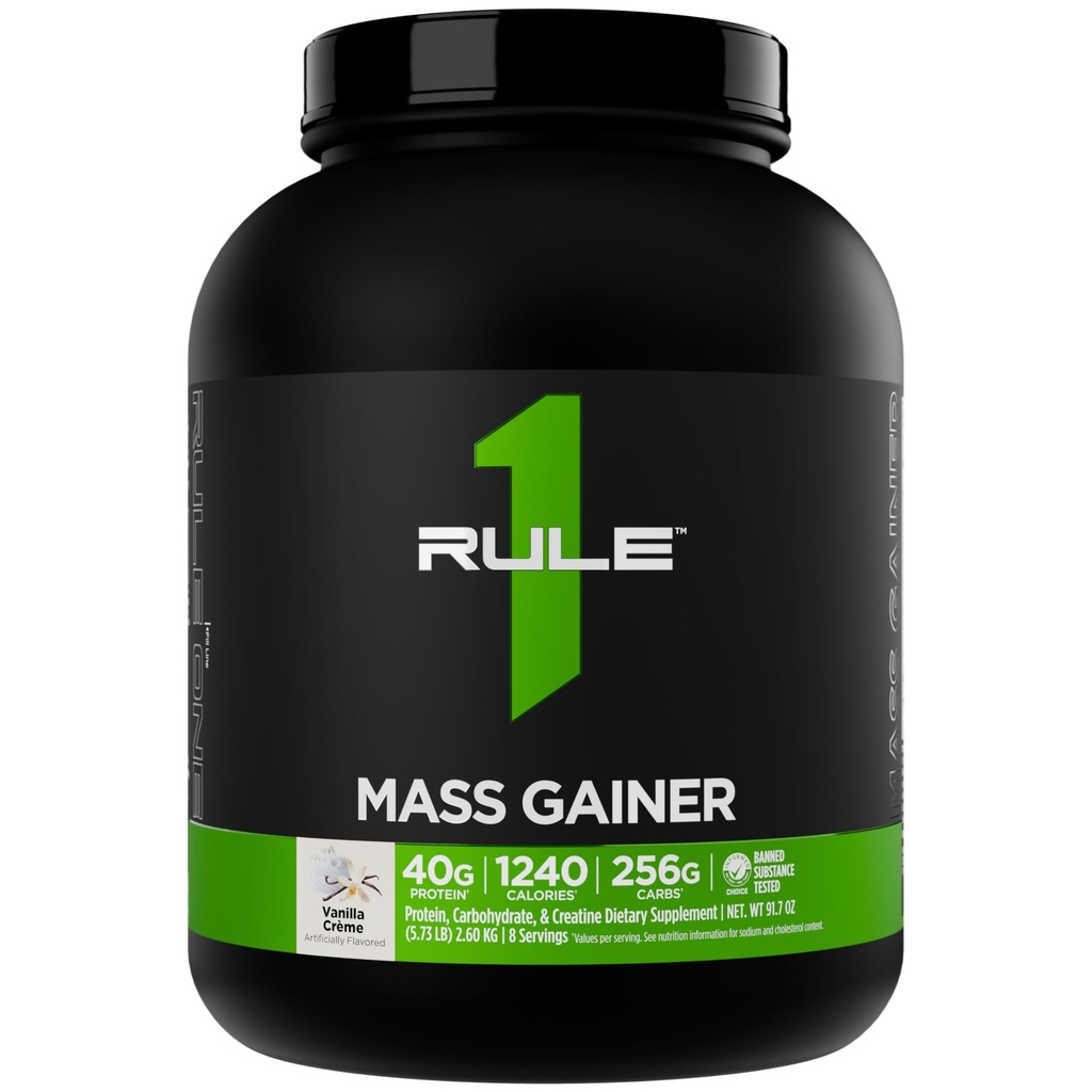 Regel 1 Maß Gainer - High-Calorie Weight Gain Formel mit 1.220+ Kalorien, 250g+ Complex Carb Blend, 40g All-Whey Protein Per Serving (8 Servierungen, Vanilla Crème)