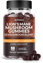 Pilzgummis - 10x Pilzergänzung mit Ashwagandha und Lions Mane - Nootropic Brain Supplement, Immununterstützung & Stress Relief (90 CT) Classic Coke