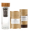 Alkaline Kräuter Shop Gesunde Lung Bundle - Sea Moss & Bladderwrack Supplement, Lunge Tee Supplement (Happy Lung Tea) und Double Wall Glas trinken Edelstahl Tee Infuser Wasserflasche Bamboo 17 oz