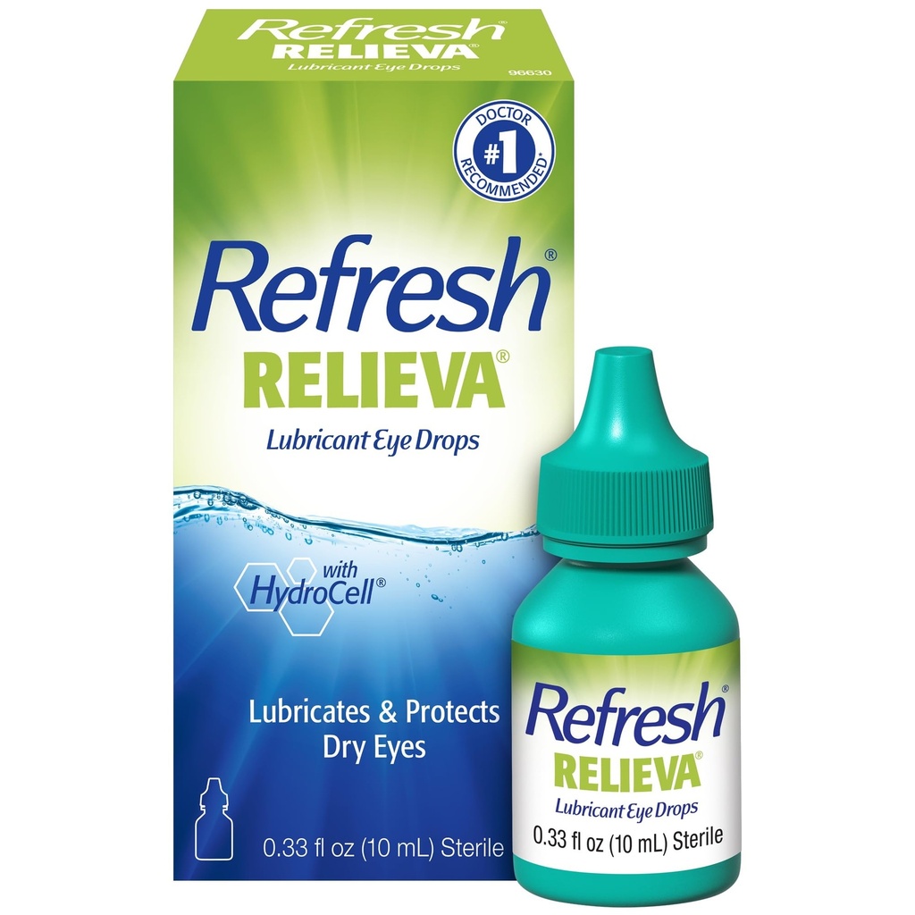 Refresh Relieva Lubricant Augentropfen, 0.33 Fl Oz Steril, Verpackung kann Vary