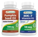 Kürbis Seedöl 1000 mg & Vitamin K2 (MK7) mit D3