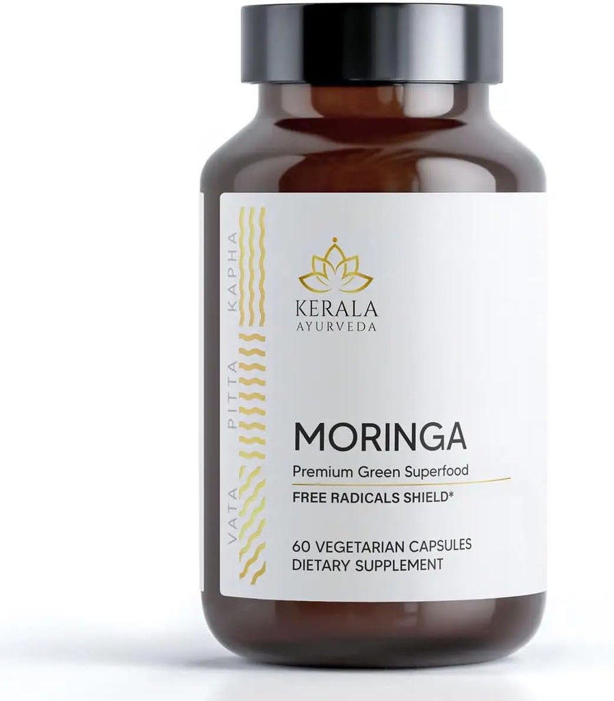 Kerala Ayurveda Moringa 60 Capsules | Green Superfood | Skin Health and Immune Support | Natural Energy Supplement | Herbal Wellness Supplement | Digestive System Support