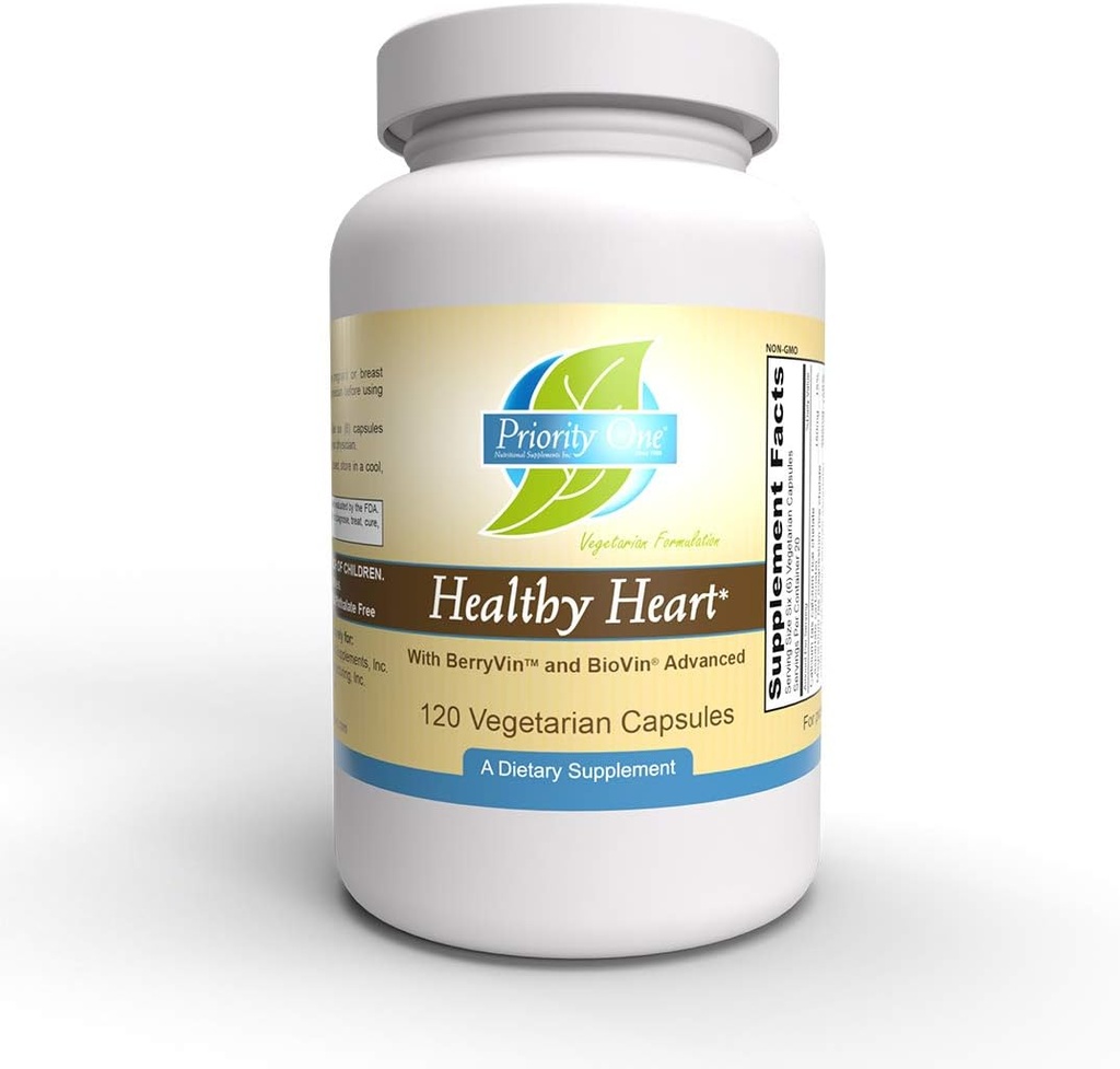Priority One Vitamins Healthy Heart 120 Vegetarische Kapseln - Unterstützung eines gesunden Herz-Kreislauf-Systems.*