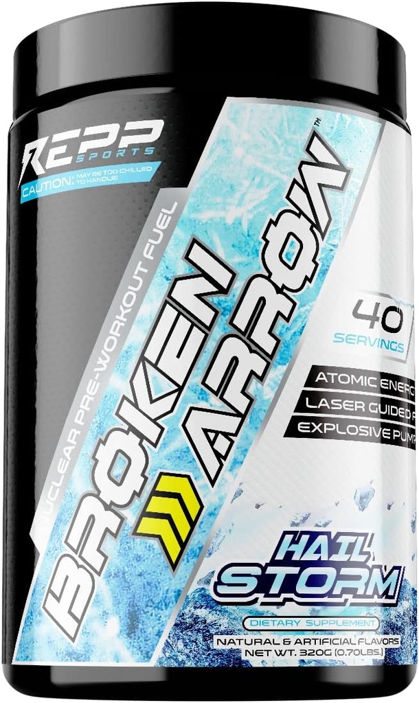 Repp Sports Broken Arrow Extreme Pre-Workout | Intensive Energie- und Endurance-Unterstützung (Hail Storm, 20/40 Servierungen)