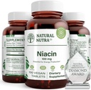 Natürliche Nutra Niacin-Ergänzung für Energie, Helfen Sie Körperfette zu halten, Verdauung zu verbessern, fördert Hautgesundheit, Boost Energy und Gehirn Funktion, Non-GMO, Gluten-Free, 100 mg, 100 Tabletten (Pack von 2)