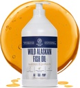 Wild Alaskan Lachsöl für Hunde mit Pollock - 64 Unze Pollock und Lachsöl, Omega 3, EPA und DHA - Hunde Skin und Mantel Supplement - Made in USA