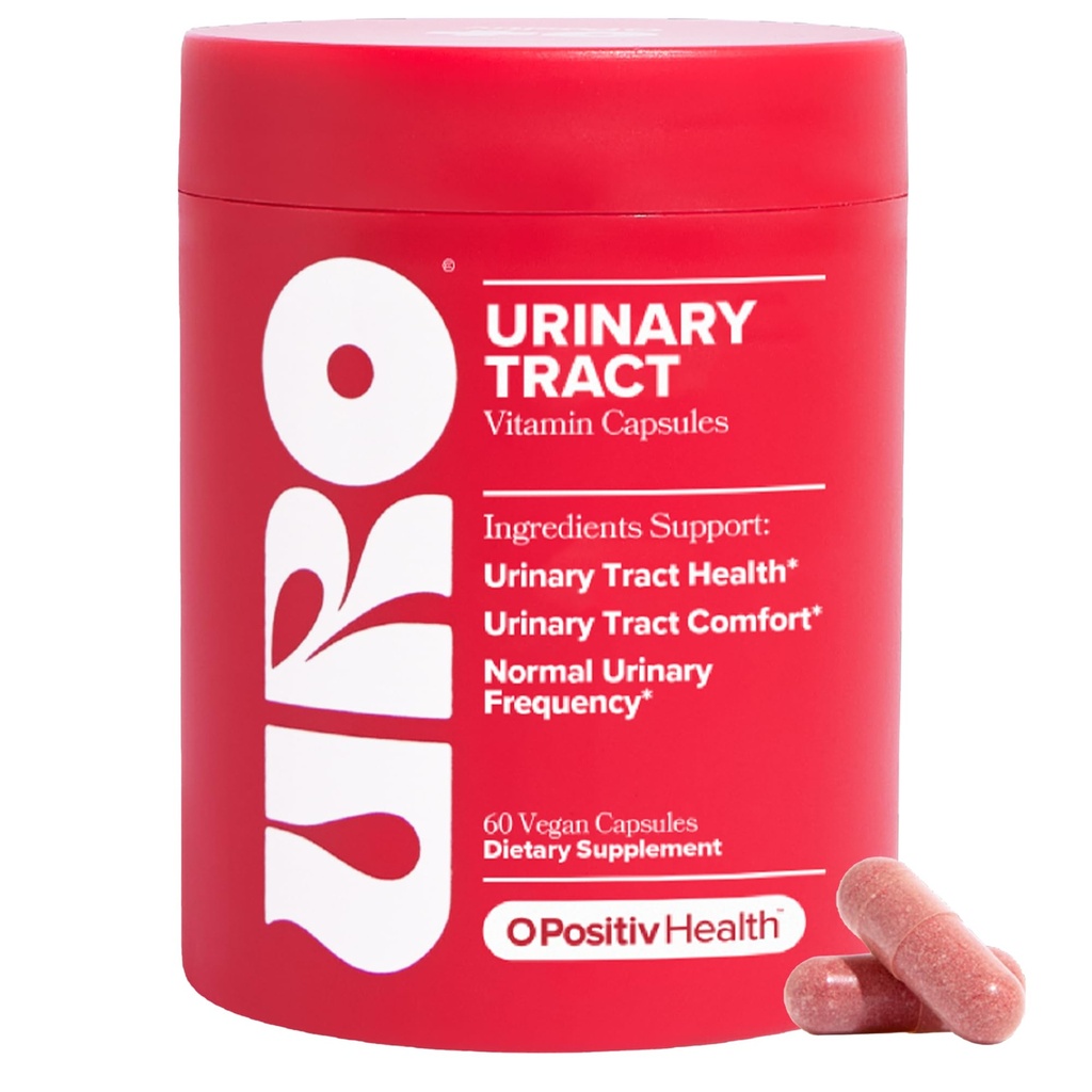 O Positive URO Urinary Tract Health Supplement für Frauen, 60 Count (Pack von 1) - Urinary Support Vitamine mit Pacran Complete Cranberry Extract, D-Mannose, & Vitamin C - Vegan & Gluten-Free