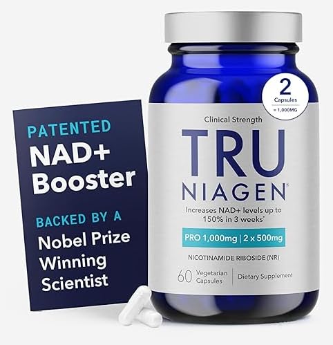 TRU NIAGEN PRO NAD+ Ergänzung für Anti-Aging und Zell-Regeneration, 2 x 500mg patentiertes Niagen, 30 Servierungen | Unterstützt Cellular Energy | Nicotinamid Riboside (NR) Tägliche Ergänzungen für Männer und Frauen