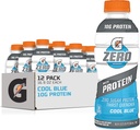 Gatorade Zero With Protein, 10g Whey Protein Isolate, Zero Sugar, vegetarisch, Liquid Electrolytes, Cool Blue, 16.9 Fl Oz Bottle, 12 Pack
