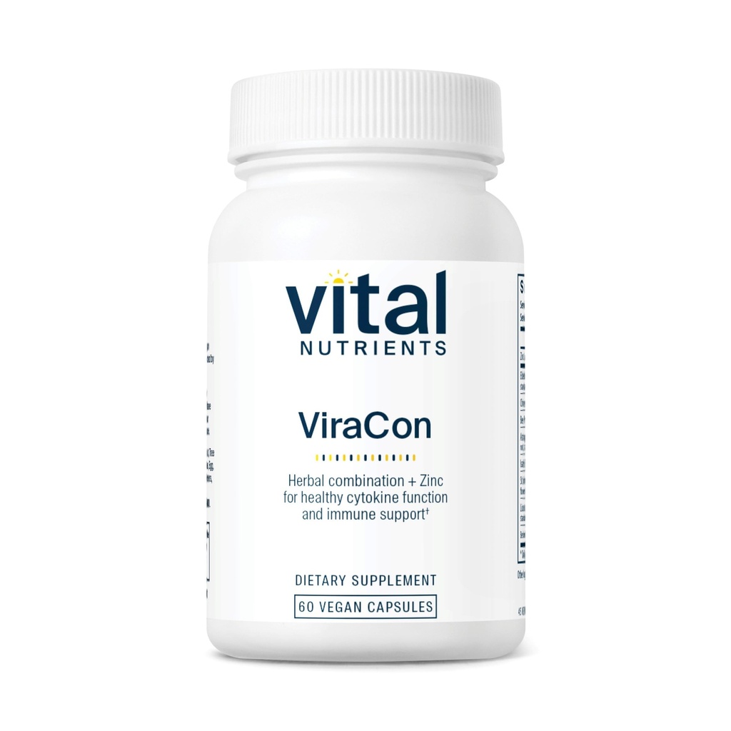 Vital Nährstoffe ViraCon | Vegan Immununterstützungsergänzung* | Zink, Elderberry, Licorice Root Extract, & andere Kräuter für umfassende Immununterstützung | Gluten, Dairy, Soy Free | Non-GMO | 60 Kapseln