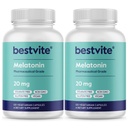 BESTVITE Melatonin 20mg (240 vegetarische Kapseln) (120 x 2) - Keine Stearaten - Vegan - Non GMO - Glutenfrei