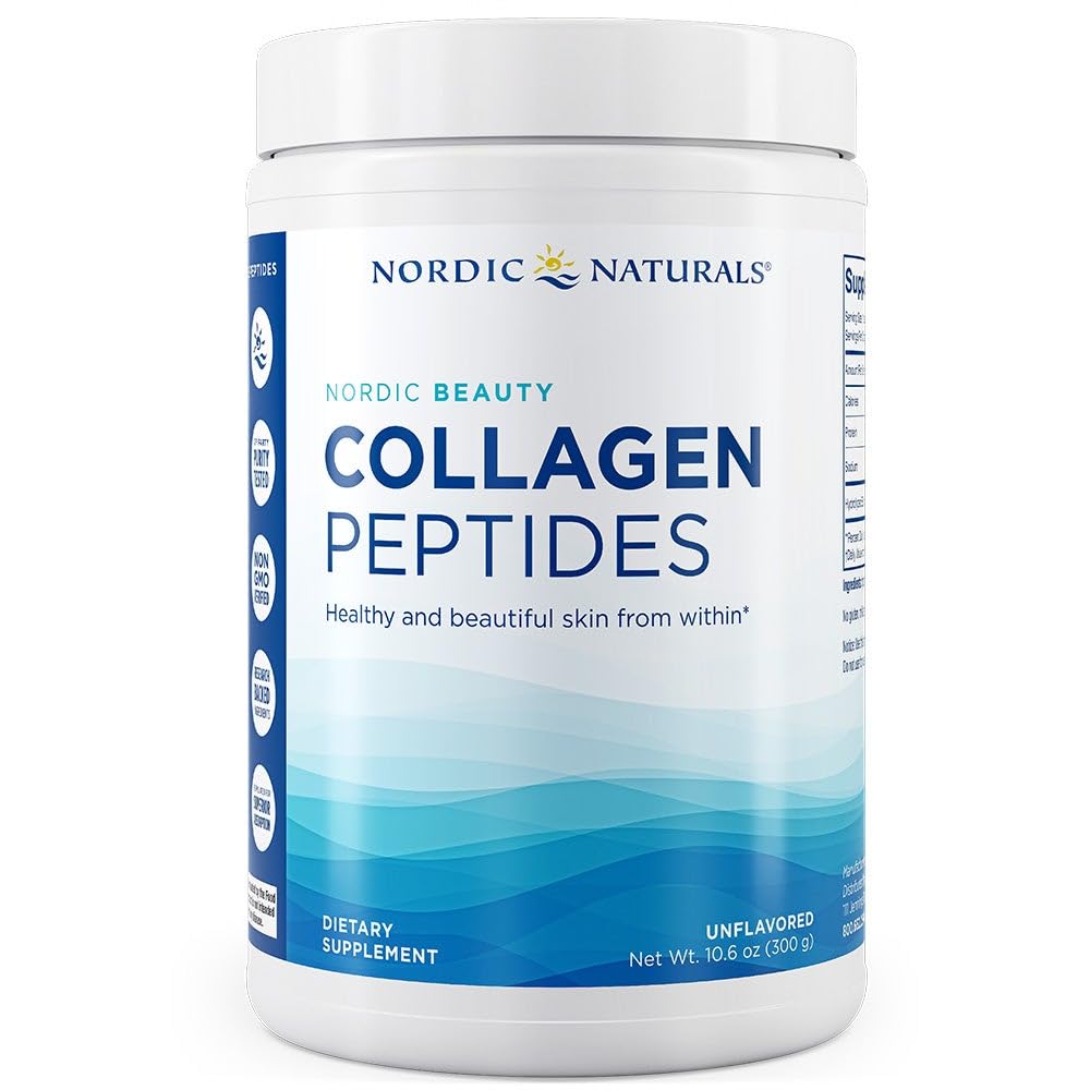 Nordic Naturals Nordic Beauty Collagen Peptides, Unflavored - 10.6 Ounces - Collagen Supplement for Skin Health and Elasticity - for Hot and Cold Beverages - 30 Servings