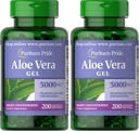 Puritan's Pride Aloe Vera Extract 25mg (5000mg gleichwertig) Softgels, 200 Count (Packaging May Vary) (Pack of 2)