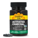 Country Life Coconut Activated Charcoal Capsules, 260mg – Natural Charcoal Supplement for Gas and Bloating Relief - Glutenfrei, 40 Vegan Capsules