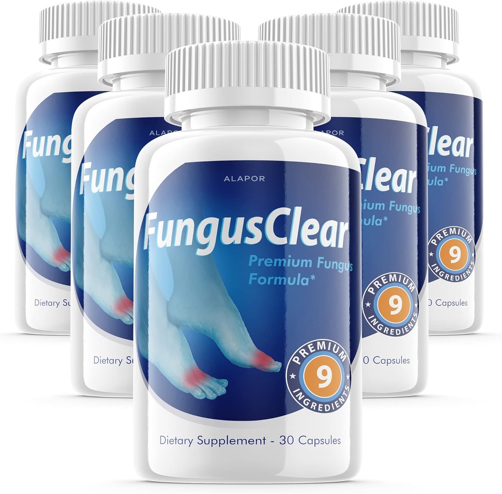 (5 Pack) Fungus Clear - Probiotic Fungus Clear Pills, Advance Formula Fungusclear Capsules, Fungus Clear Max, für 150 Tage Versorgung.