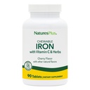 NaturesPlus Kaubares Eisen, Kirsche - 90 Tabletten, Packung mit 2 - Unterstützt gesunde Blut- und Natürliche Energieproduktion - hochkarätige Ergänzung mit Vitamin C & Kräuter - 180 Gesamt Servietten