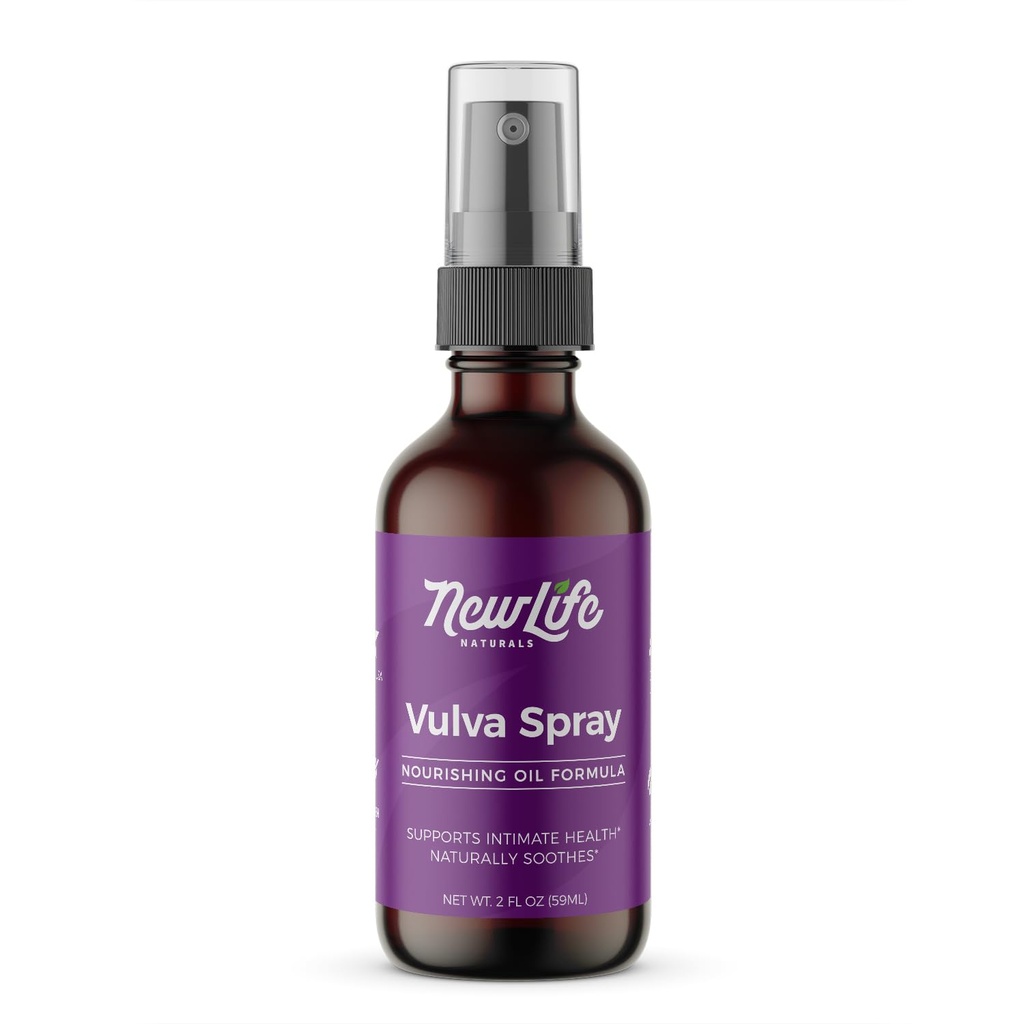 NewLife Naturals Feminine Spray Vaginal Feuchtigkeitscreme für Trockenheit Juckreiz Irritation PH Menopause Unterstützung mit Olivenöl, Lemongrass und mehr - 2 oz