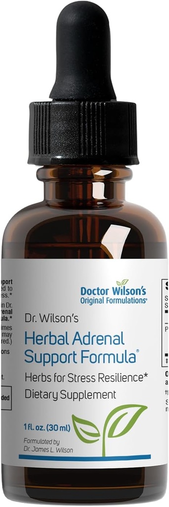 Dr. Wilson's Herbal Adrenal Support Formula adaptogenic Kräuter für den täglichen Gebrauch, Schlaf und Energie Support 1 Liquid oz