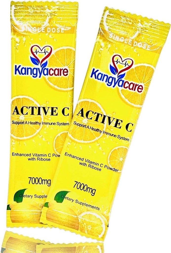 Kangyacare] Aktive C -20 Pakete -Einzeldose -7000mg -Extra Hohe Potenz Vitamin C Pulver -Immune Unterstützung & Antioxidans Schutz - Verbesserte Absorption, Neutraler pH-Wert