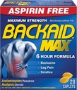 Backaid Max Relief Caplets, 28 Count (Pack von 6)