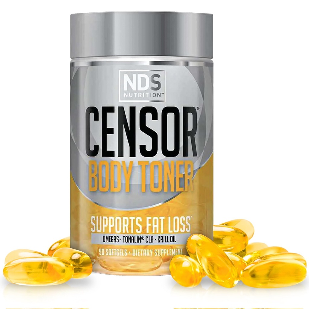NDS Nutrition Censor - Fat Loss and Body Toner mit CLA, Fish Oil, Safflower und Omega 3-6-9 Blend - Nahrungsergänzung für verbesserte Energie und Gesundheit (90 Softgels)