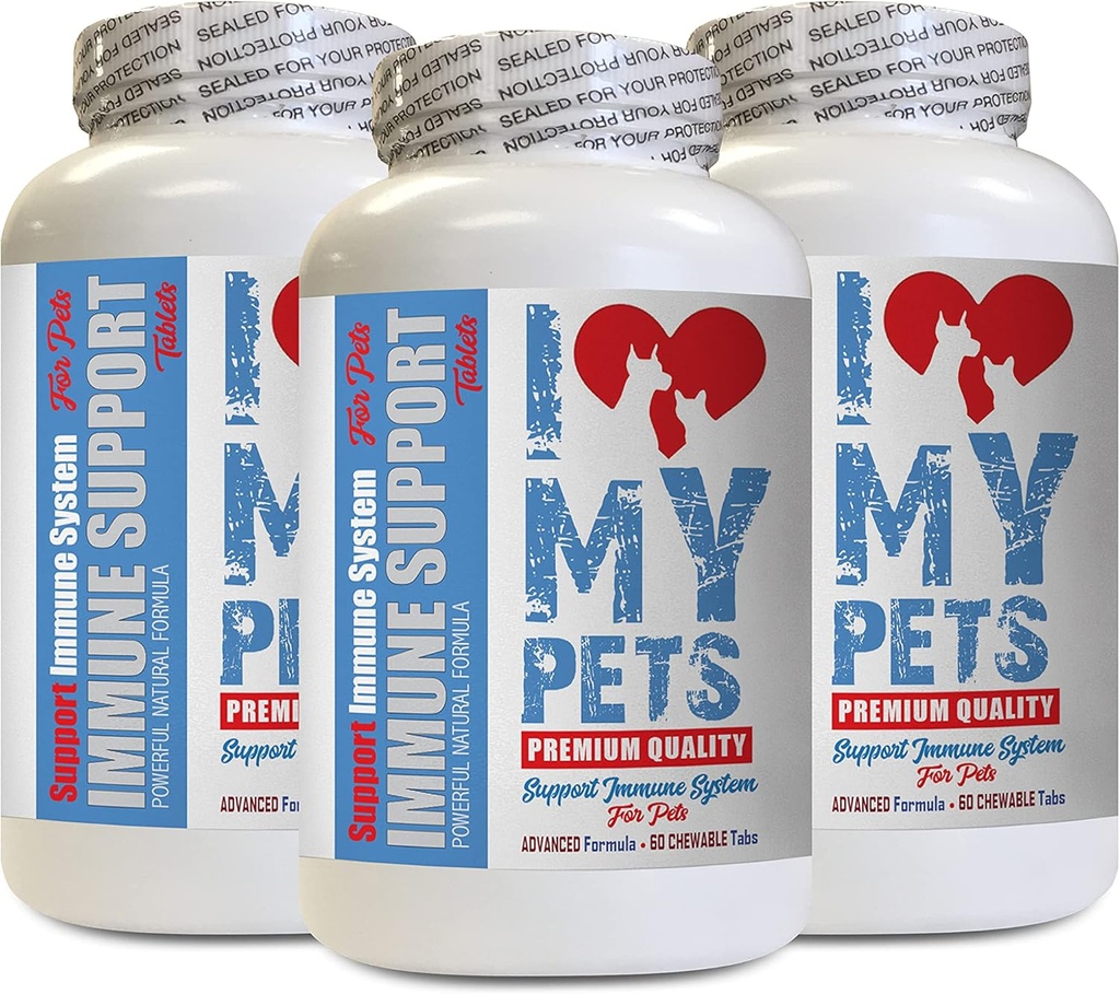 I LOVE MY PETS LLC Herzergänzungsmittel für Katzen - PET Immununterstützung - Hunde und Katzen - Booster - Gesund - Lions Mane für Katze - 180 Treats (3 Flaschen)